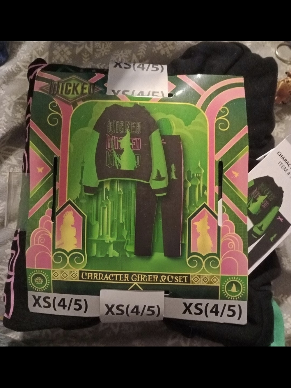 Disney Kids Matching Set Green and Black Wicked Theme XS